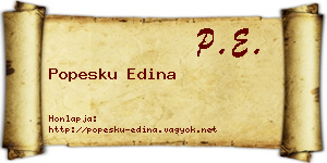 Popesku Edina névjegykártya